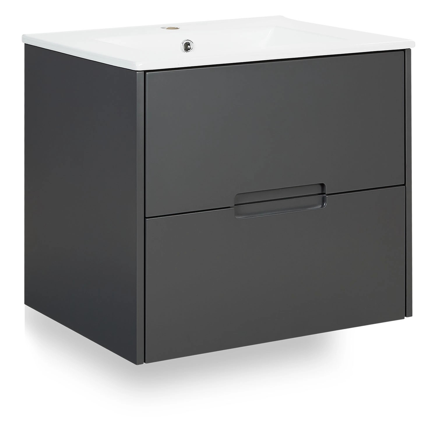 Homestyle4u Waschtisch mit Unterschrank 2 teilig 60 cm Badmöbel Set Grau günstig online kaufen