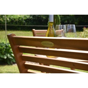 Detailansicht: Garden Pleasure Balkonset Ibarra, 3-teilig, braunes Akazienholz, FSC®-zertifiziert.