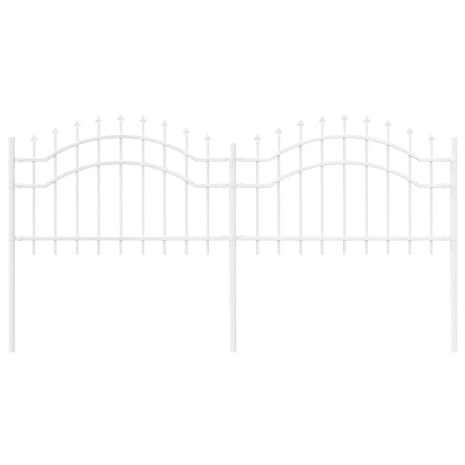 vidaXL Gartenzaun Weiß 115 cm Pulverbeschichteter Stahl 42003968 günstig online kaufen