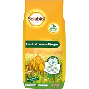 Gelber Sack Solabiol Herbstrasendünger 10kg für winterfesten Rasen.
