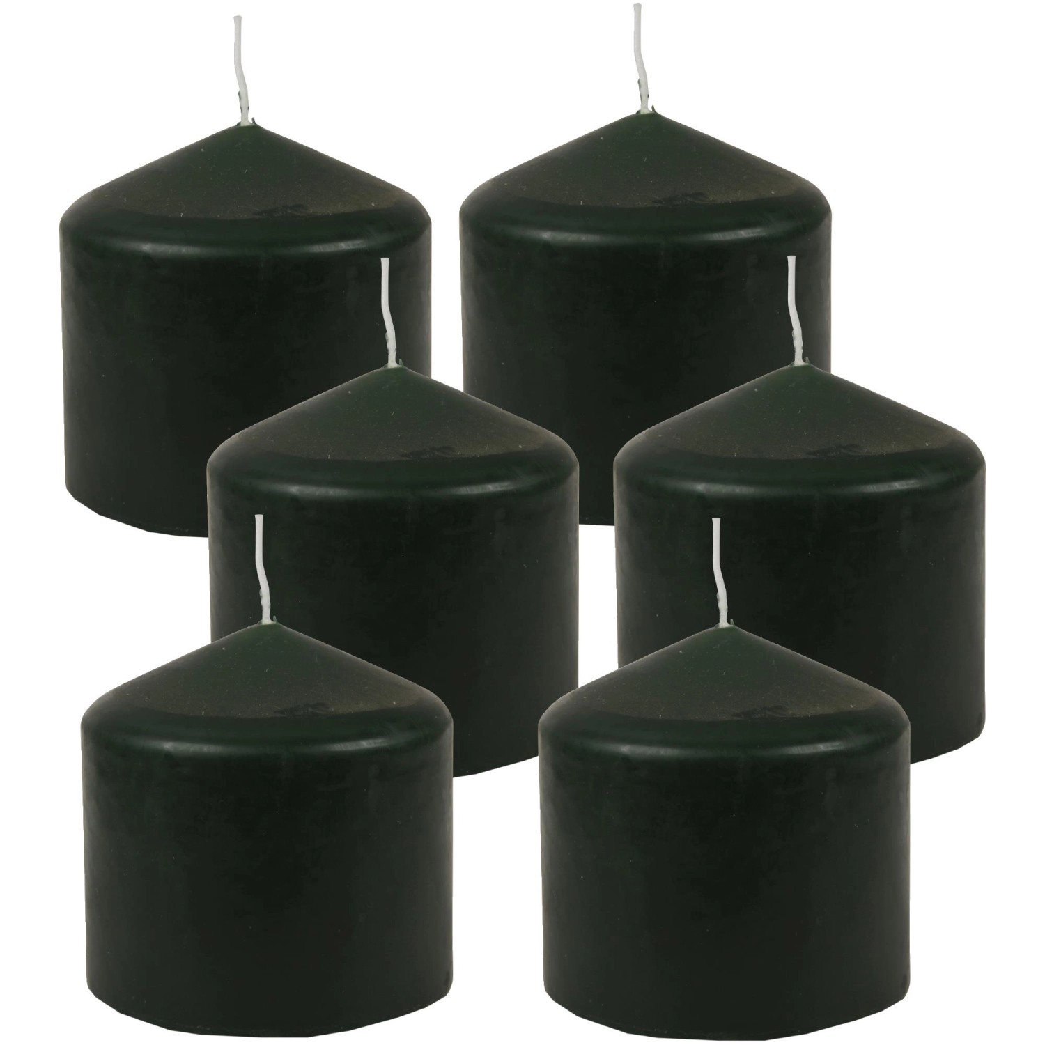 HS Candle Stumpenkerzen Ø8cm 6er Pack Dunkelgrün Grün günstig online kaufen