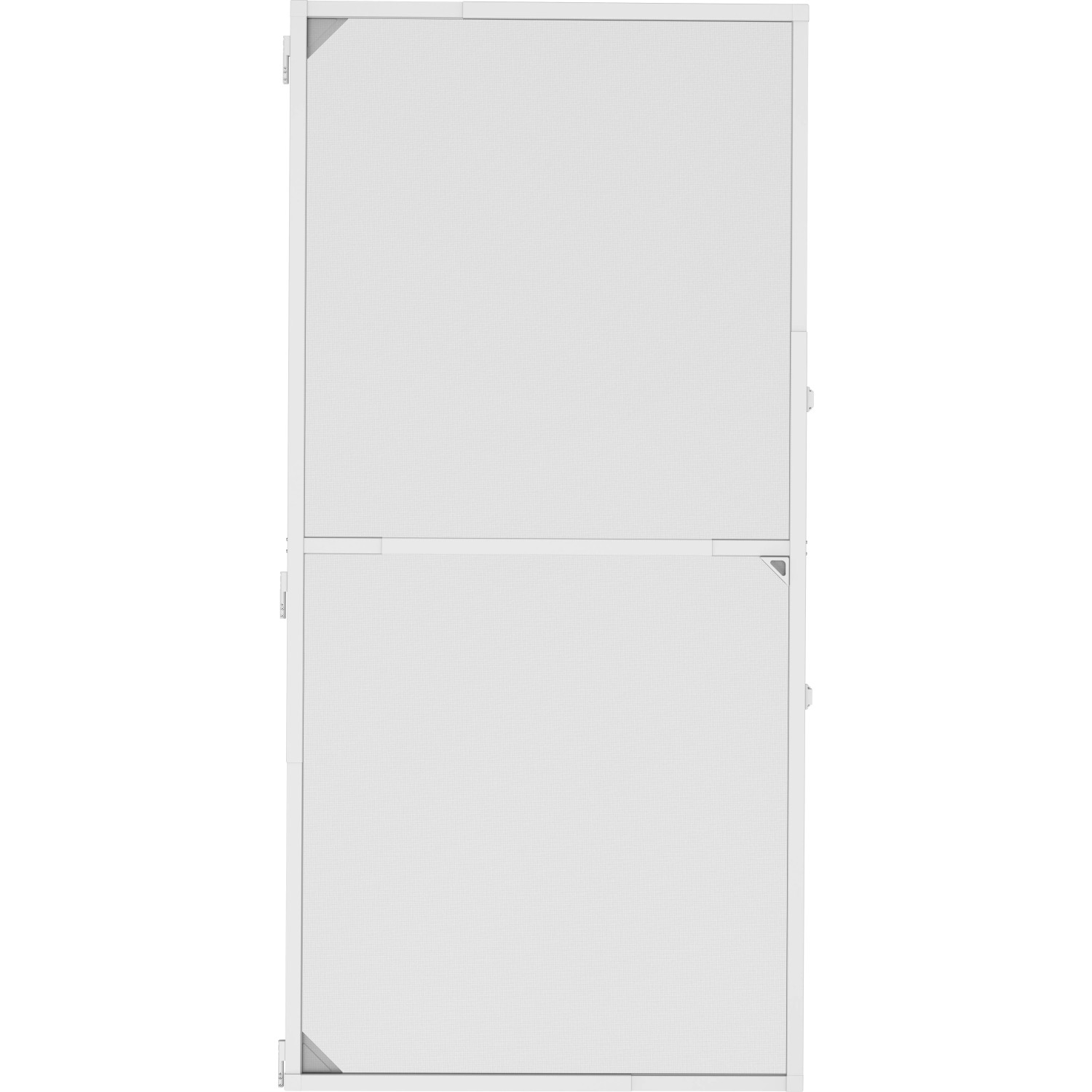 Weißer Teleskop Insektenschutzrahmen für Türen, flexibel einstellbar von 78x180 bis 100x210 cm.