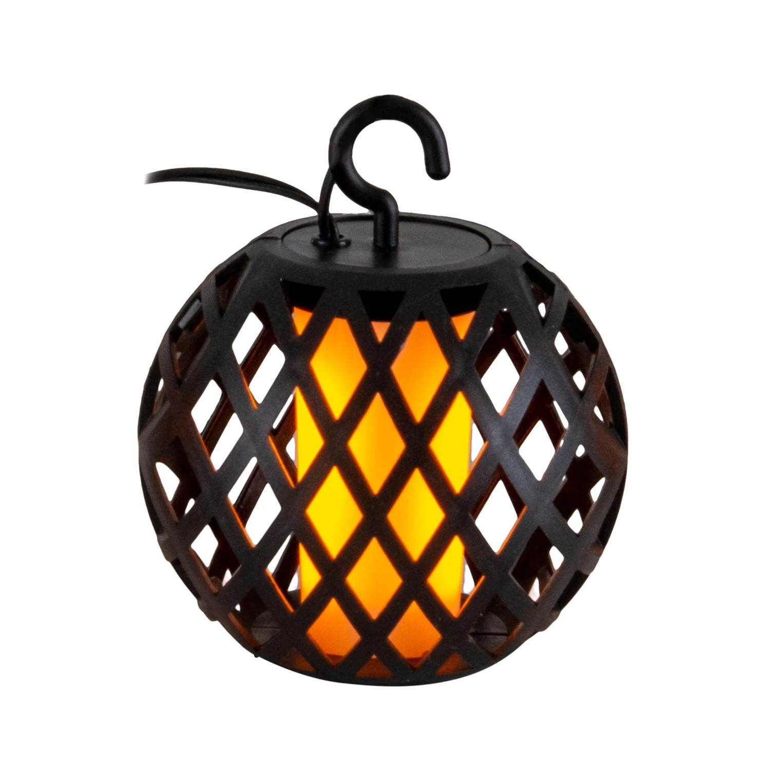 Schwarze Näve LED Solar Lichterkette Fogo mit Flammeneffekt, Kugelform.