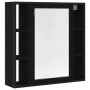 vidaXL Spiegelschrank in Schwarz Eiche (60x60cm) mit Regalfächern für Badutensilien.