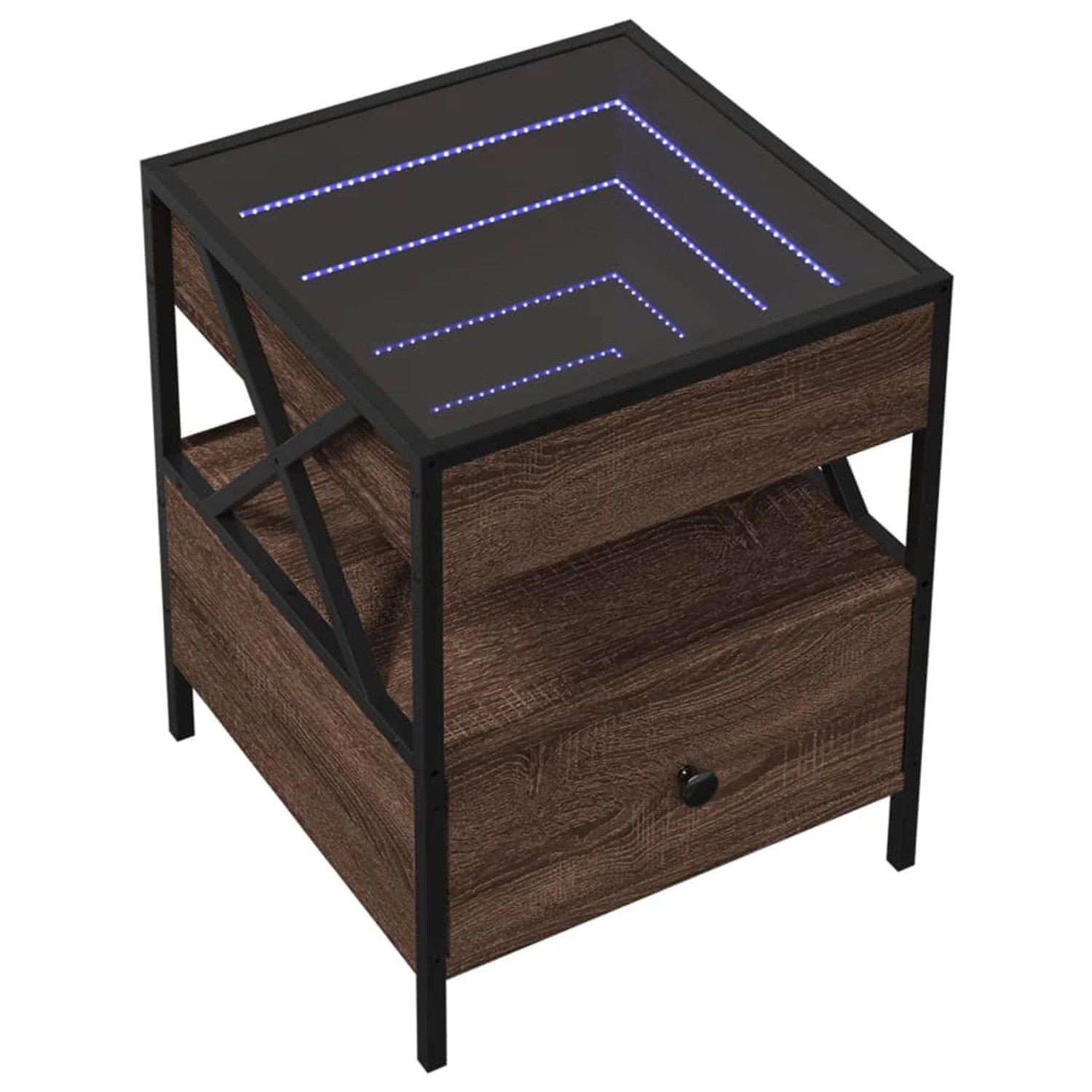 vidaXL Couchtisch mit Infinity-LED Braun Eichen-Optik 40x40x51 cm 847721 günstig online kaufen