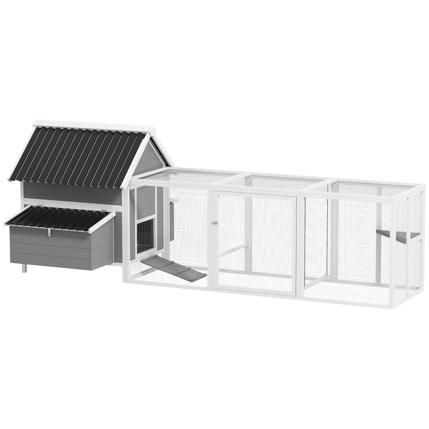 PawHut Hühnerstall Tannenholz 283 x 133,5 x 112cm