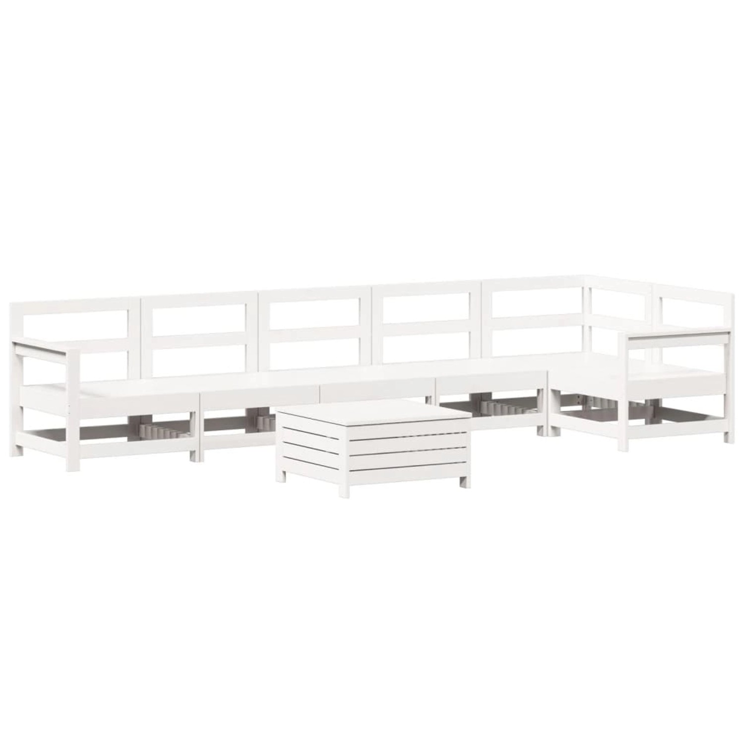 vidaXL 7-Tlg Garten-Sofagarnitur Weiß Massivholz Kiefer 3250897 günstig online kaufen