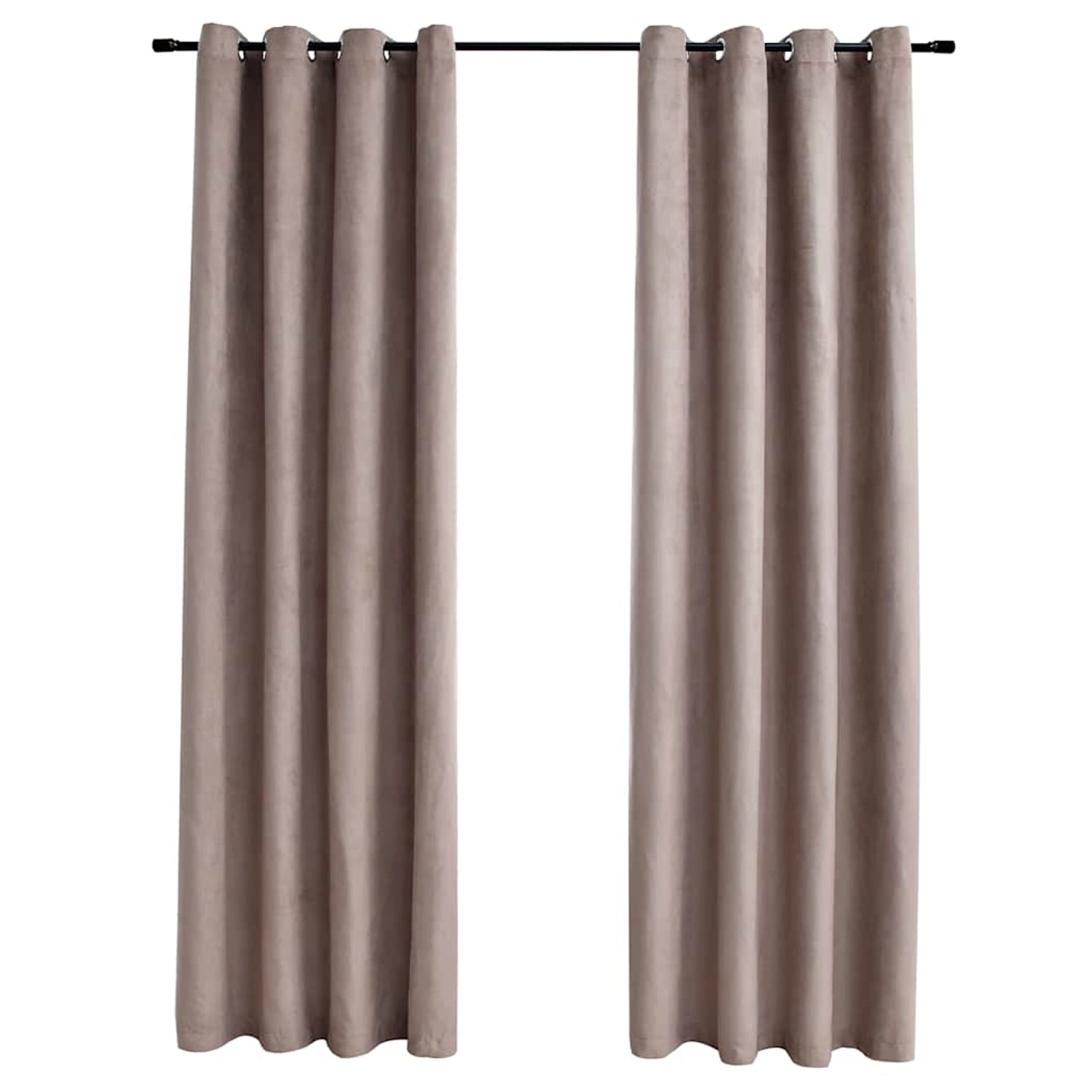 vidaXL Verdunkelungsvorhänge mit Metallösen 2 Stk Taupe 140x175 cm 134476 günstig online kaufen