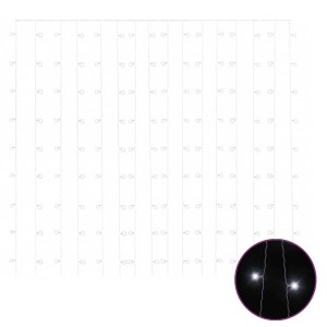 LED-Lichtervorhang 3x3m mit 300 kaltweißen LEDs für Weihnachtsdeko, 8 Funktionen.