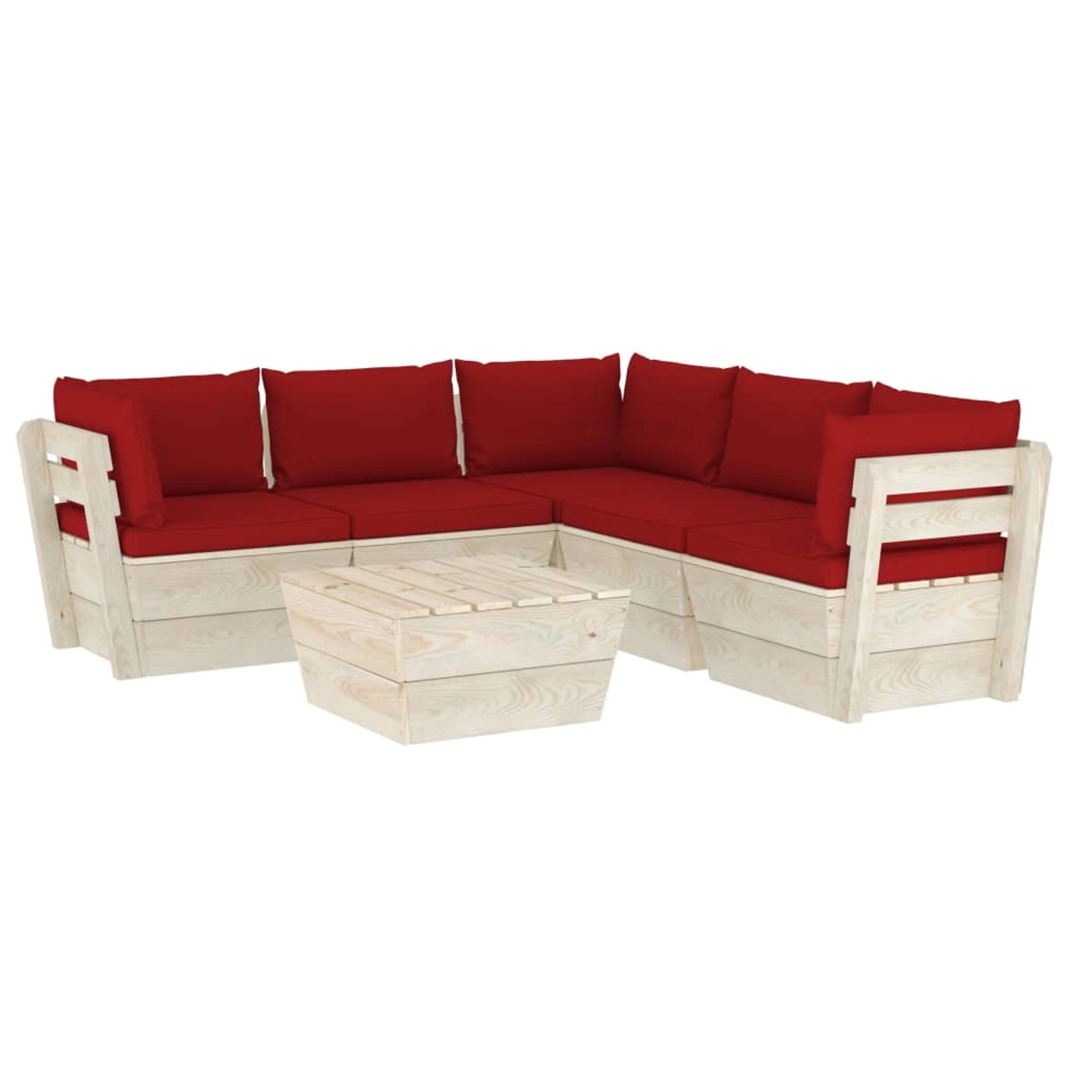 vidaXL 6-tlg Garten-Sofagarnitur aus Paletten mit Kissen Fichtenholz Modell 46