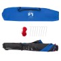 vidaXL Strandzelt Azurblau für 2 Personen, verpackt mit Heringen und Seil in Tragetasche.