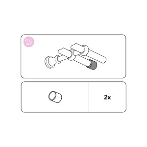 Gardinia Holz-Endkappen Country, Eiche, Ø 25mm, 2er-Pack für Stilgarnituren.