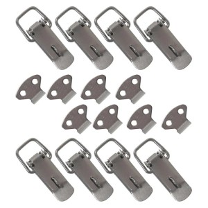 HMF 14980-09 Edelstahl Spannverschluss mit Schlossöse 8 Stück 27 x 75 mm Silber