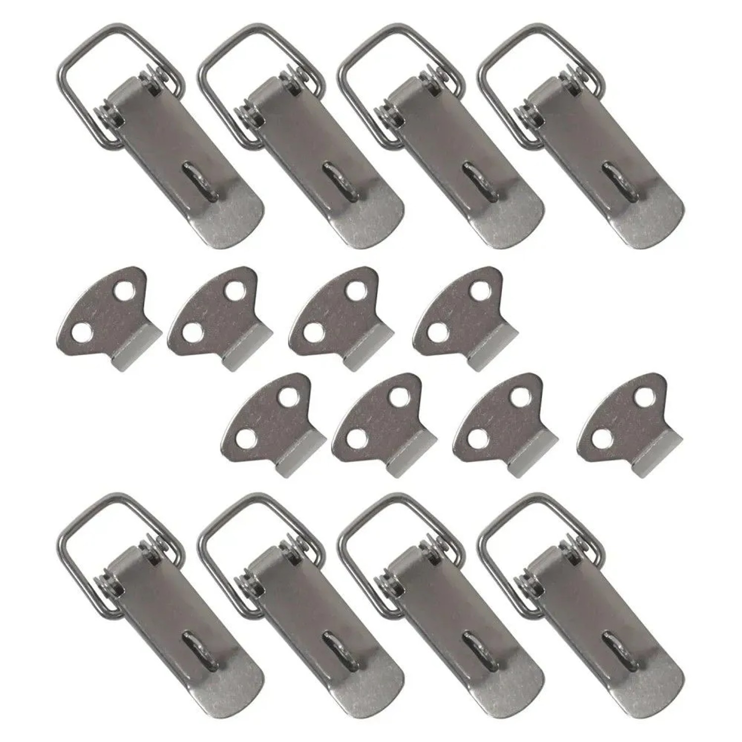 HMF 14980-09 Edelstahl Spannverschluss mit Schlossöse 8 Stück 27 x 75 mm Silber
