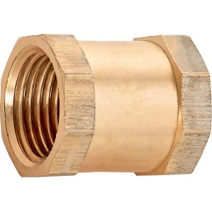 Gewinde-Muffe 18,6 mm (Rp 1/2) aus Rotguss für die Rohrverbindung.