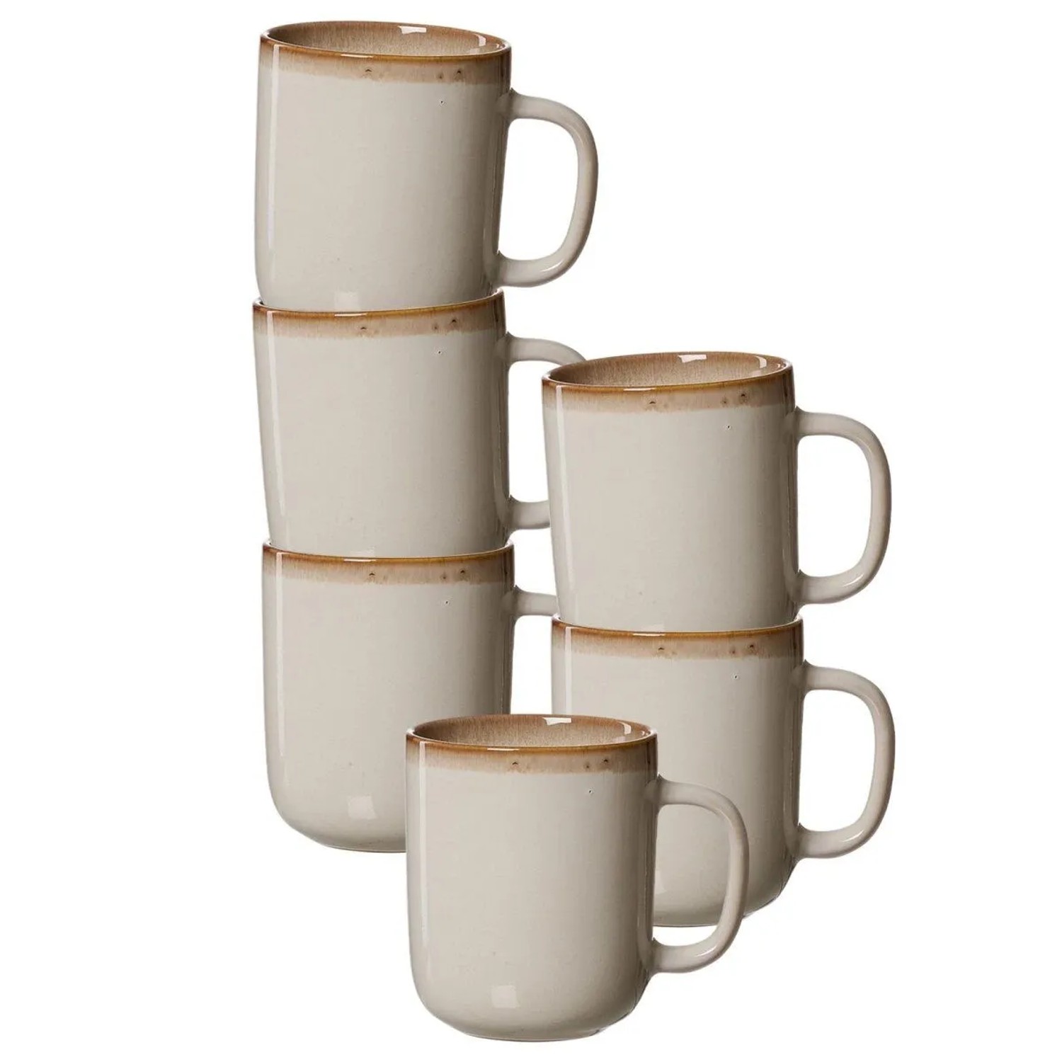 Ritzenhoff & Breker Malaga Henkelbecher 380 ml 6er Set Creme