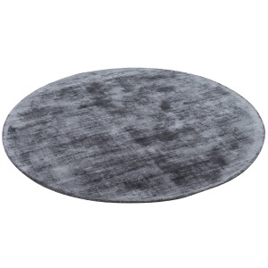 Runder, anthrazitfarbener Designer Teppich "Pergamon Roma" mit kurzem Flor, 120cm Durchmesser.