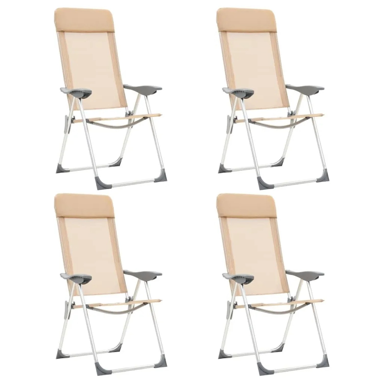 vidaXL Klappbare Campingstühle 4 Stk Aluminium Creme 44309