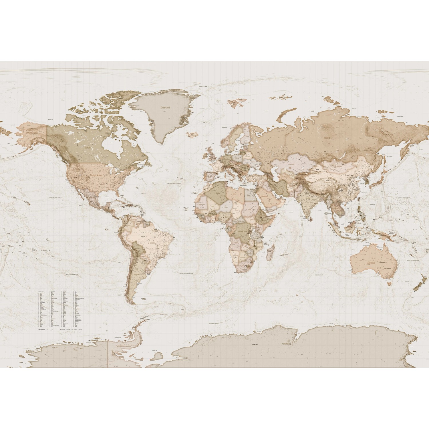 Komar Vliesfototapete Earth Map 350 cm x 250 cm