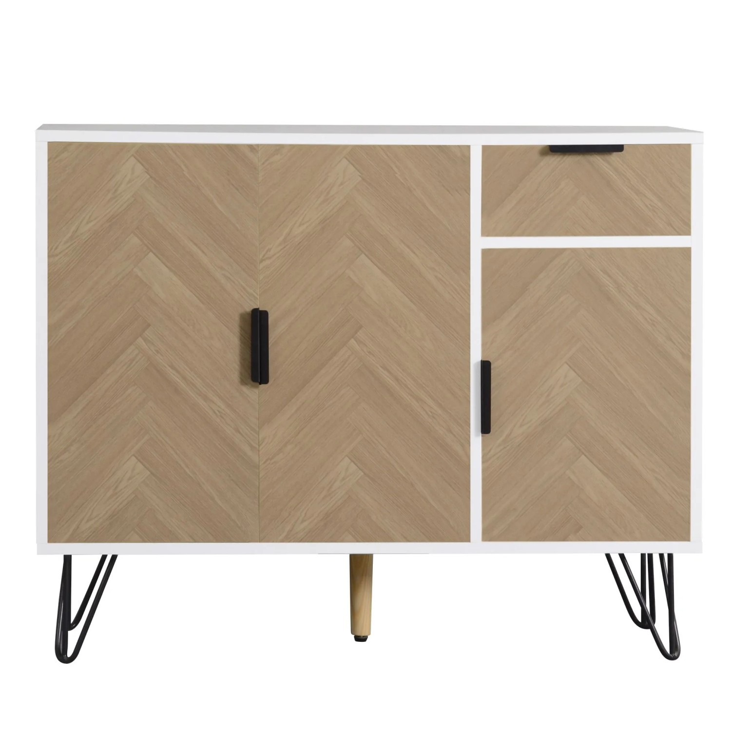 okwish Sideboard mit Schublade Verstellbare Einlegeböden 90x71.5x30cm Natur