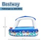 Bestway Family Pool Sea Captain mit Sonnendach, 213x155x132 cm, blau mit maritimem Muster.