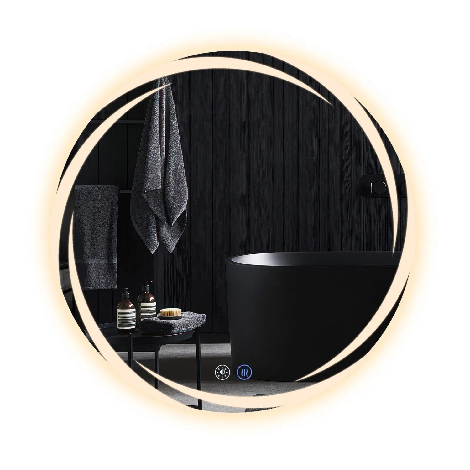 Nettlife Gregor II Spiegellampe aus Glas L 80 Silber