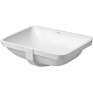 Weißes Duravit Starck 3 Einbauwaschbecken, 53 cm, mit Überlauf und ohne Hahnloch.