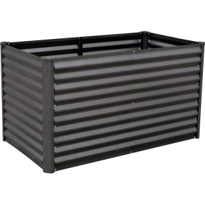 Anthrazitfarbenes Metall-Hochbeet, 126x70x70 cm, ideal für Garten und Terrasse.