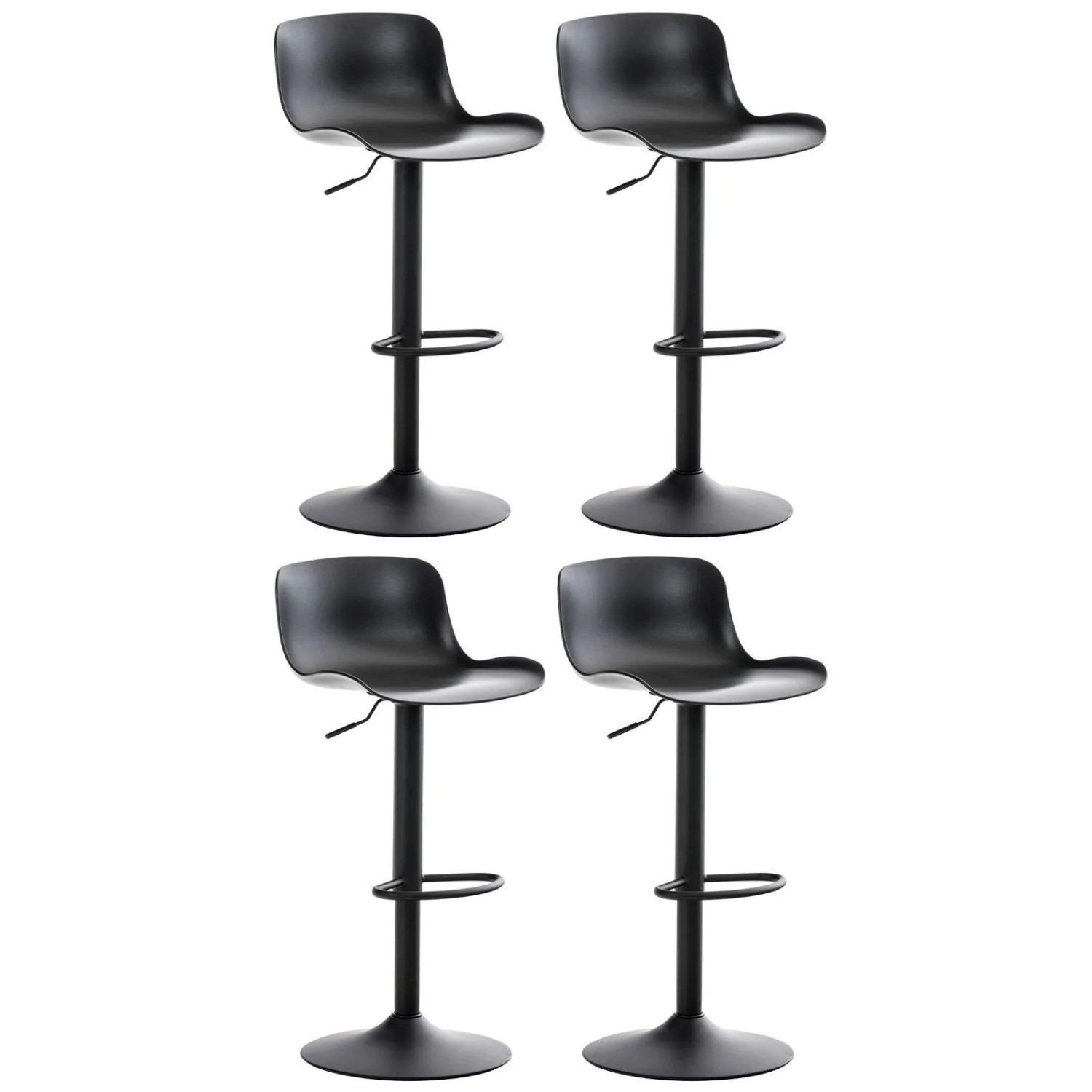 CLP 4er Set Barhocker Almada Schwarz