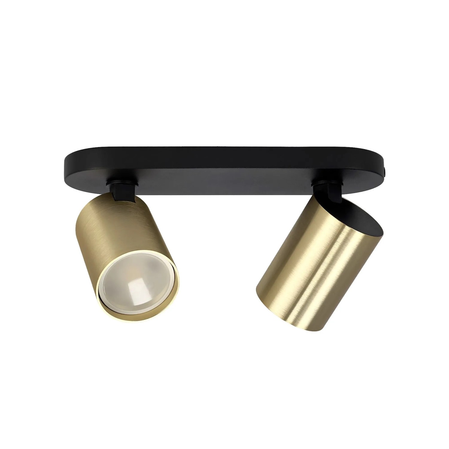 EDO Deckenstrahler GU10 2-Flammig Schwarz-Gold Moderne Deckenlampe Spot Drehbar Schwenkbar MALGA ELEGANT