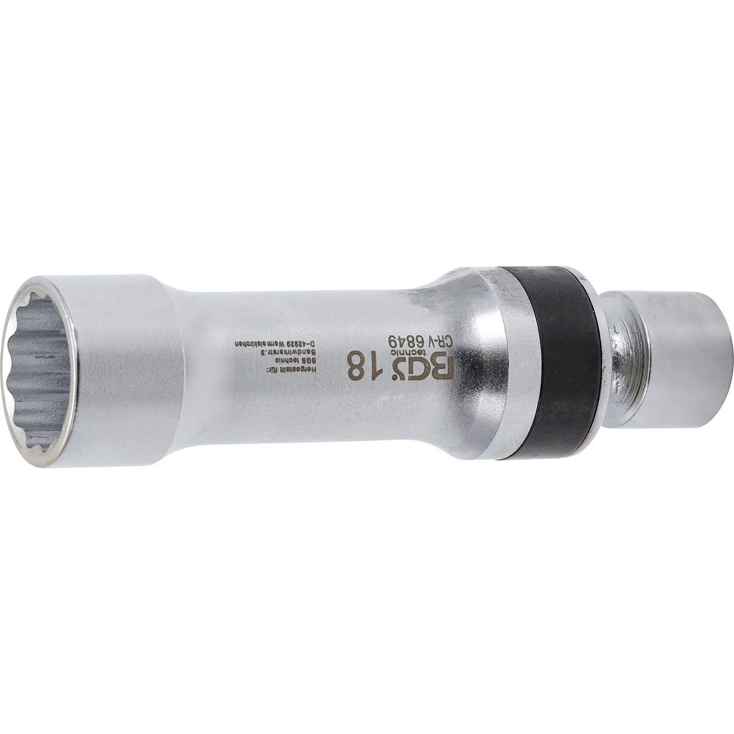 BGS Zündkerzen Gelenkeinsatz Zwölfkant Mit Haltefeder Antrieb Innenvierkant 10 Mm  3 8 Zoll  SW 18 Mm 6849