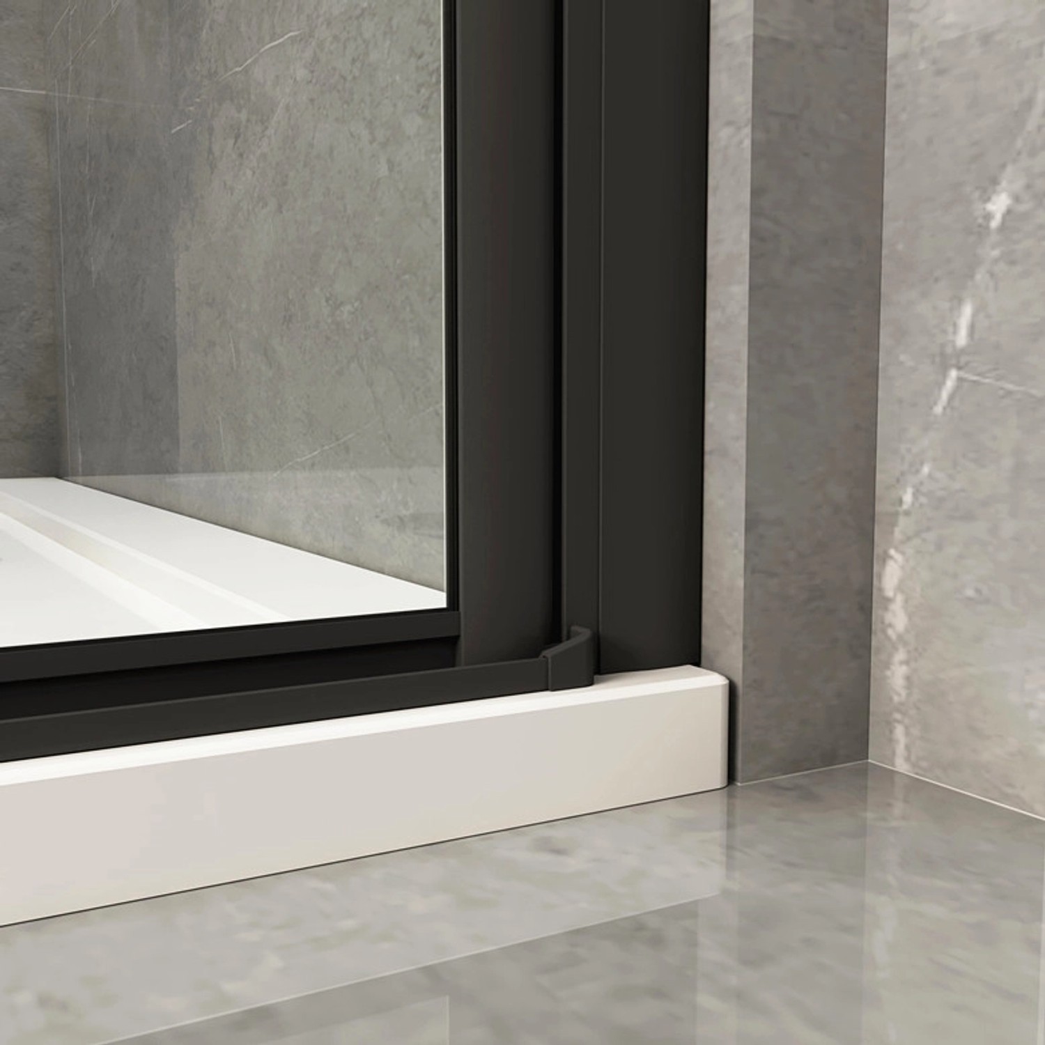 Duschparadies Duschtür Nischentür Falttür 76x185cm,Schwarz,6mm Nano Glas Dusche_8