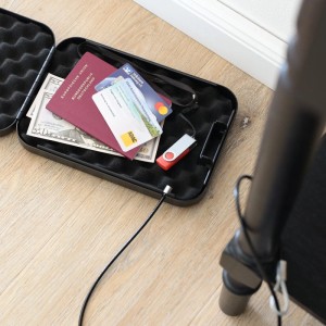 HMF 316-02 Sicherheitsbox Zahlenschloss Sicherungskabel 29 x 19 x 6 cm  Schwarz