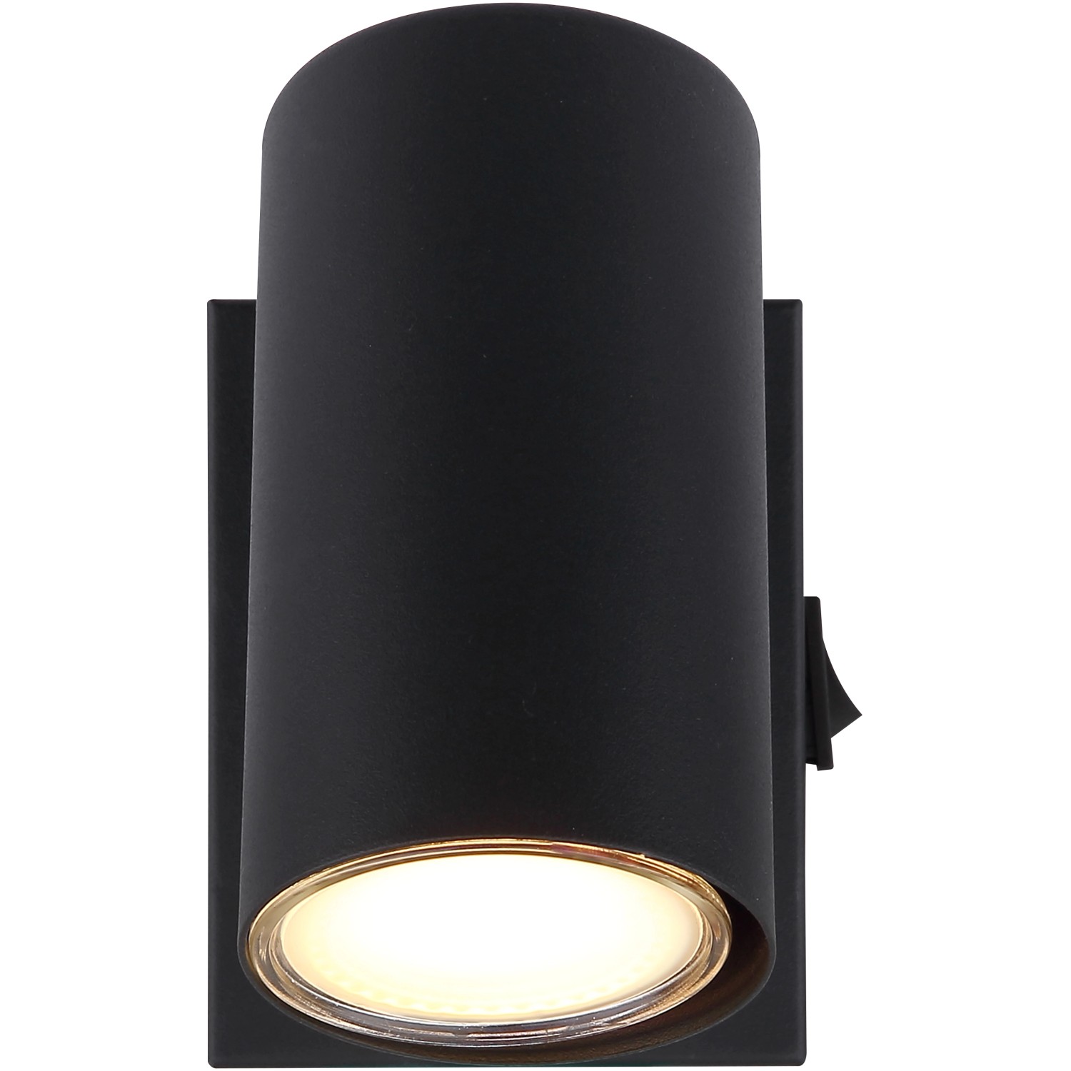 Schwarzer Globo Strahler Robby, 1-flammig, für GU10 Leuchtmittel, mit Schalter.