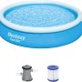 Bestway Fast Set Pool, Ø 366 cm, blau, mit Filterpumpe und Filterkartusche.