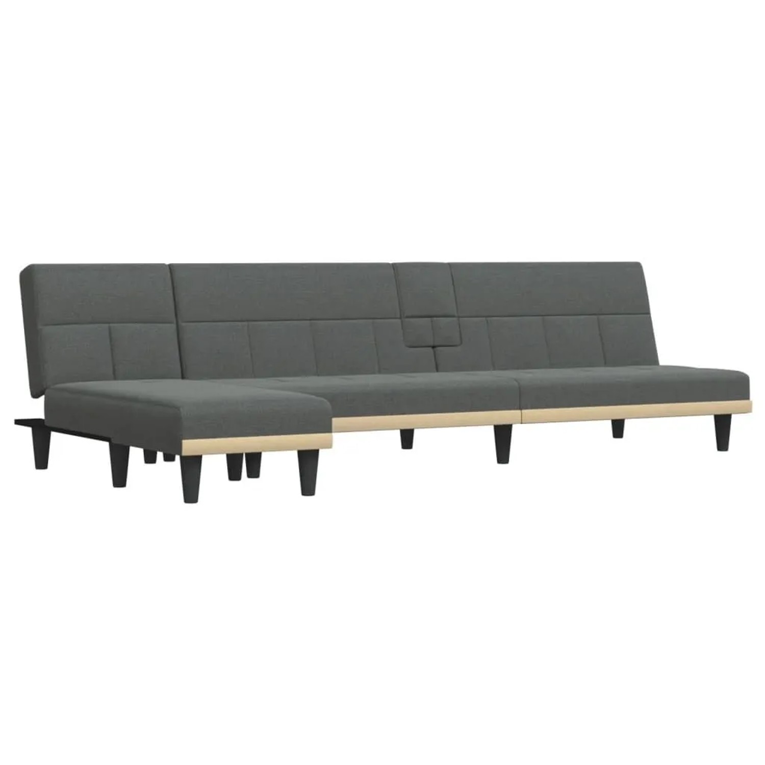 vidaXL Schlafsofa in L-Form Dunkelgrau 255x140x70 cm Stoff 3157227 günstig online kaufen