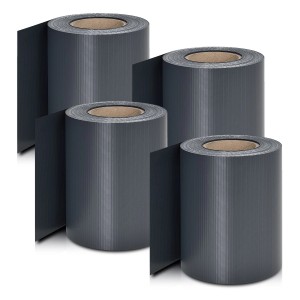 4 Rollen Juskys PVC Sichtschutzstreifen, anthrazit, für Zaunbau & Sichtschutz.