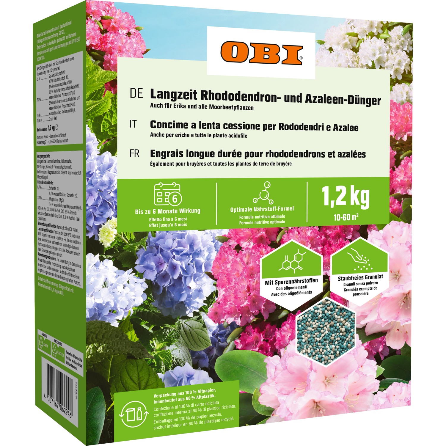 GROW by OBI Langzeit Rhododendron- und Azaleen-Dünger, 1,2 kg
