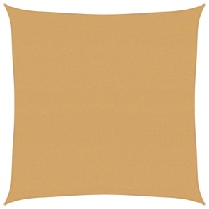 vidaXL Sonnensegel 160 g/m² Quadratisch Sandfarbe 4x4 m HDPE 4002023