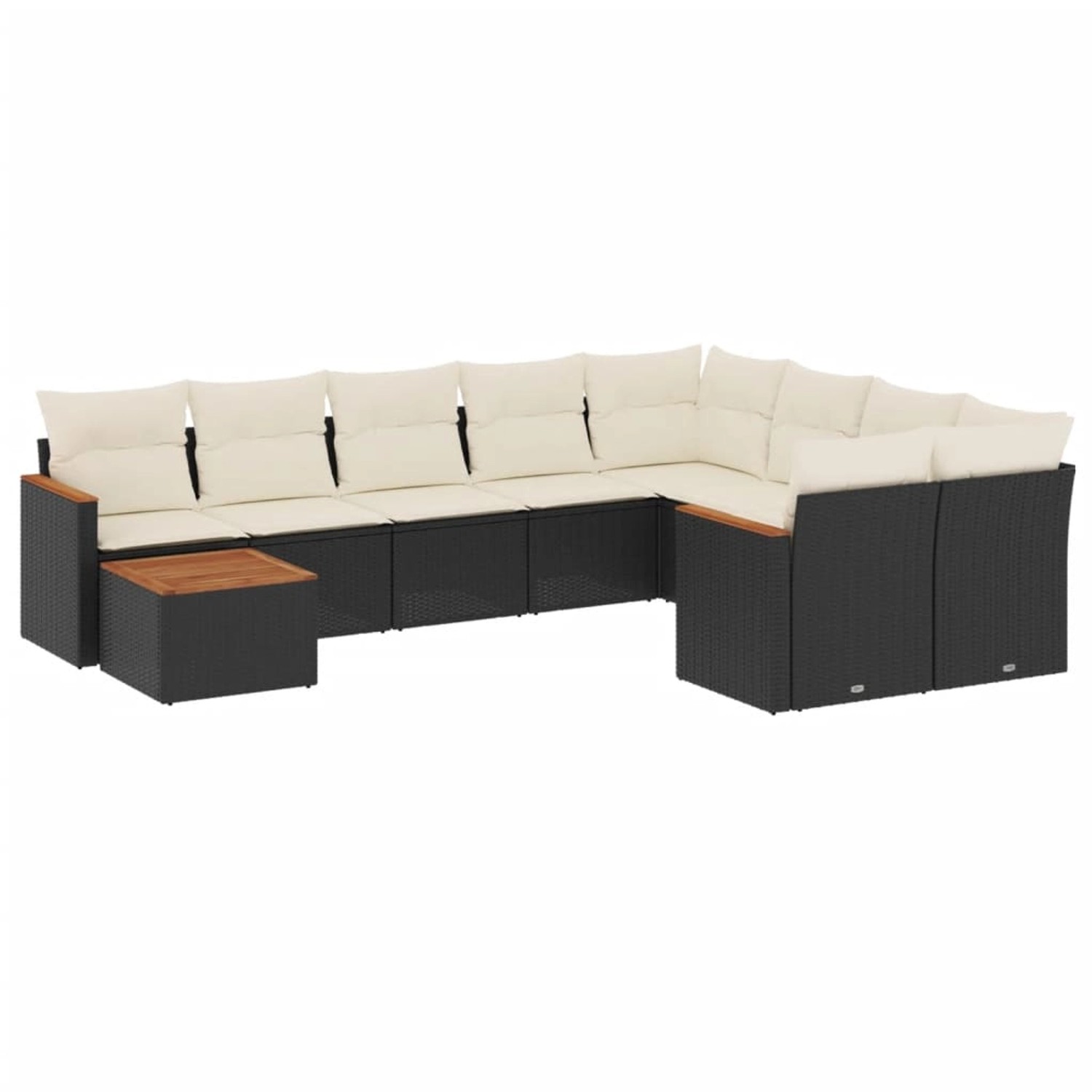 vidaXL 10-Tlg Garten-Sofagarnitur mit Kissen Schwarz Poly Rattan 3258717 günstig online kaufen