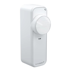 Homematic IP Türschlossantrieb pro, weiße Hausautomation zur smarten Steuerung der Haustür.