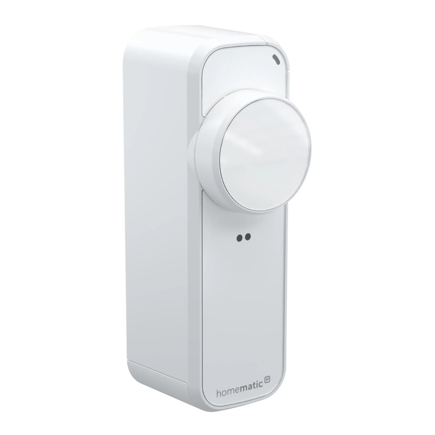 Homematic IP Türschlossantrieb pro, weiße Hausautomation zur smarten Steuerung der Haustür.