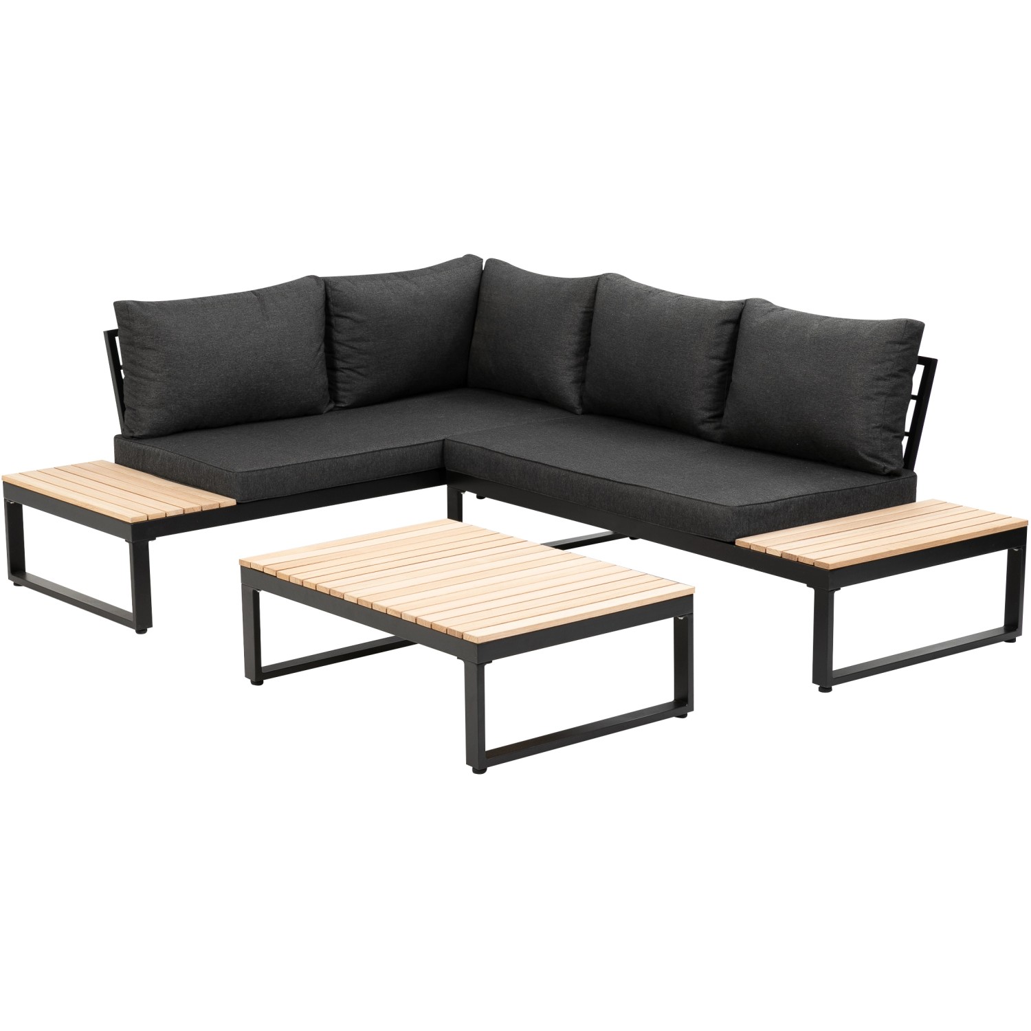 Greemotion Lounge-Set Rio Aluminium Schwarz 3-tlg.