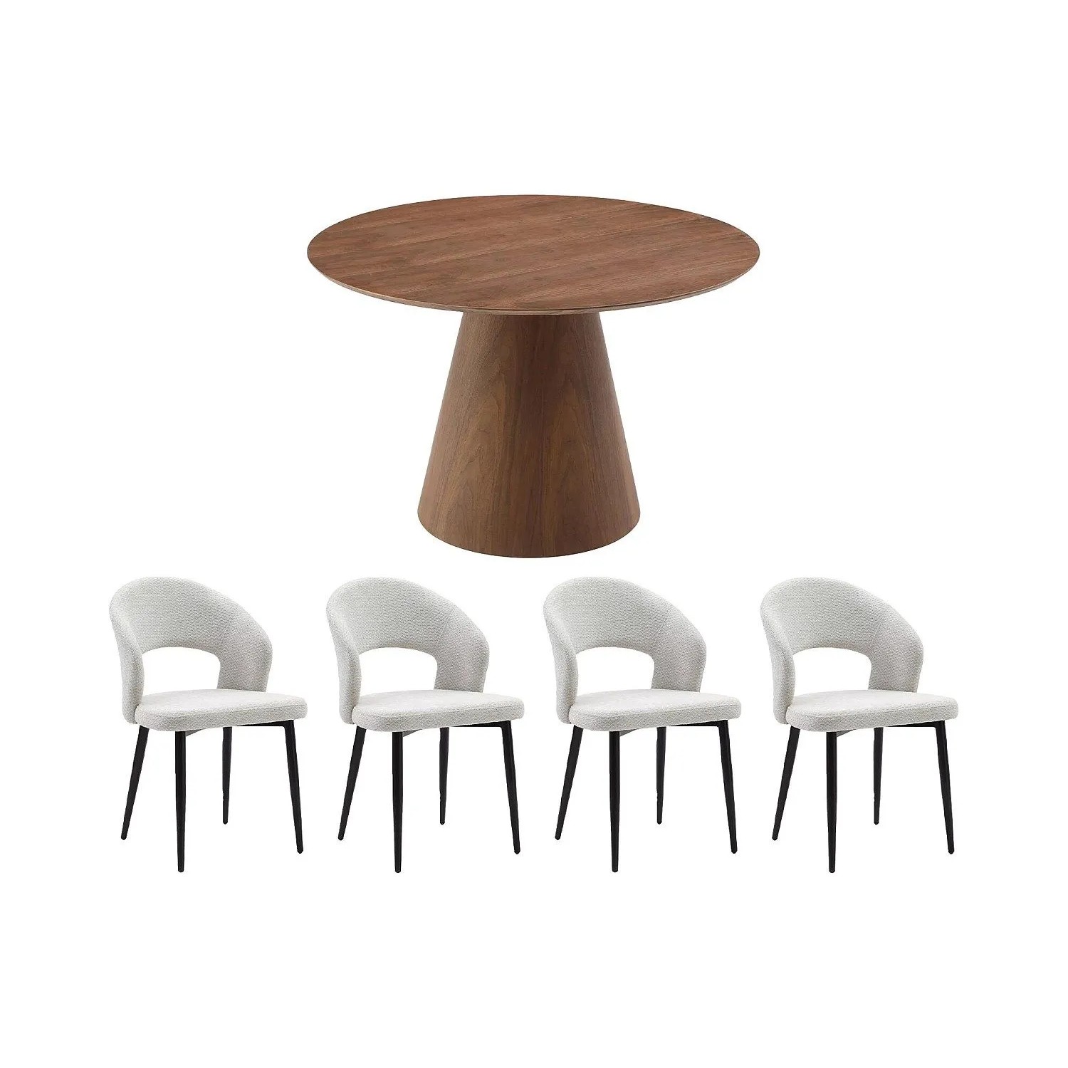 Vente-unique Essgruppe Antaliza Naturfarben Dunkel 120 cm
