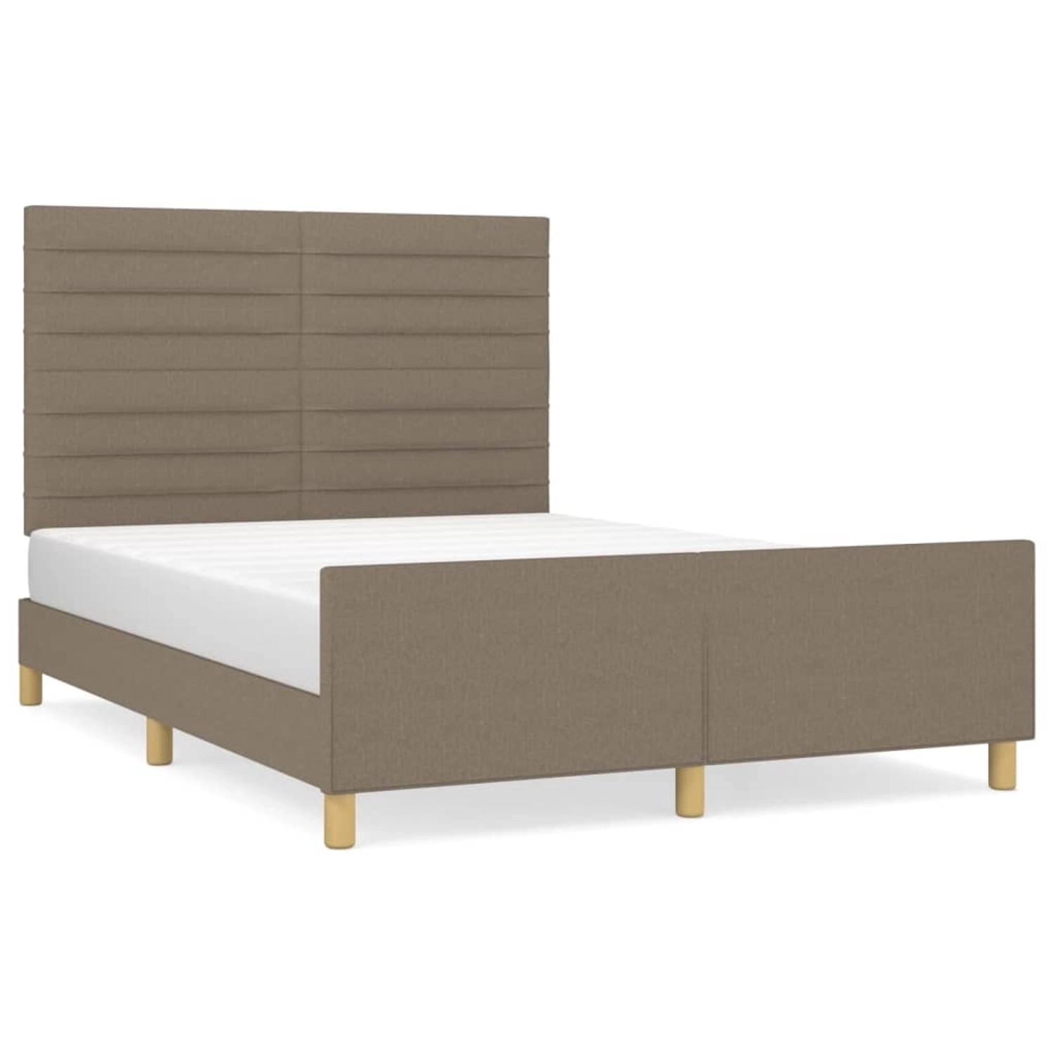 vidaXL Bettgestell mit Kopfteil Taupe 140x190 cm Stoff Modell 41368100 günstig online kaufen