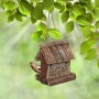 Relaxdays Vogelfutterhaus Holz Metall Natur Zum Aufhängen 17 cm x 15 cm x 12 cm 420 g_2