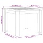 vidaXL Garten Essgruppe, 3-teilig, braun, Akazienholz. Tisch mit Maßangaben.