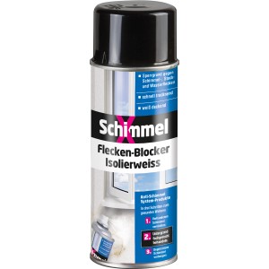 SchimmelX Flecken-Blocker Isolierweiß 400ml Spraydose für Grundierungen und Fleckenisolierungen.