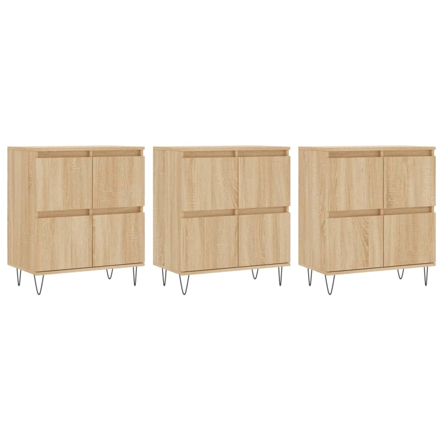 vidaXL Sideboards 3 Stk Sonoma-Eiche Holzwerkstoff 3190200 günstig online kaufen