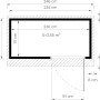 Grundriss Bertilo Gartenhaus Pentus 1 Grau, 115x234 cm, Maße und Türöffnung